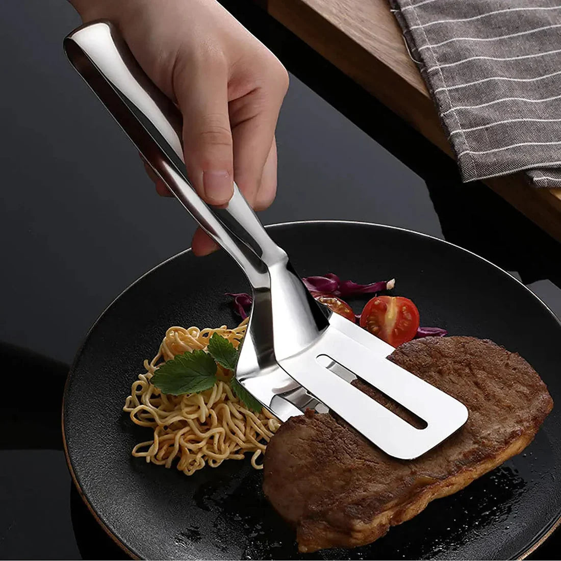 Multifunction Stainless Steel Cooking Tong for Frying
