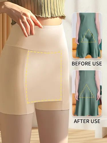 Double-Layer Front Crotch Ice Silk Safety Shorts