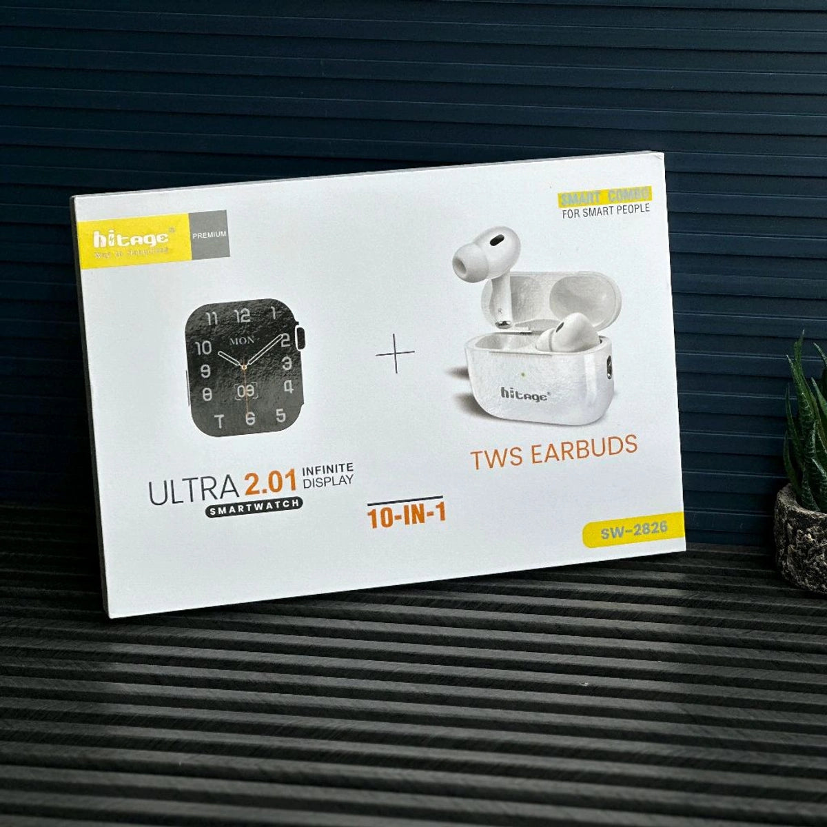 Hitage 10-in-1 Smartwatch Combo with TWS Earbuds